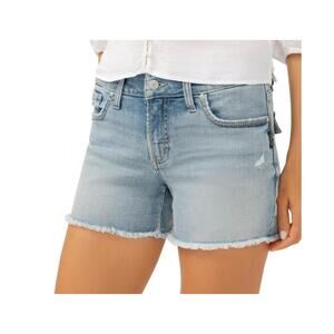 Silver Jeans Suki Short Curvy Mid Rise Med Wash Denim Shorts Size 26/4 👖💙